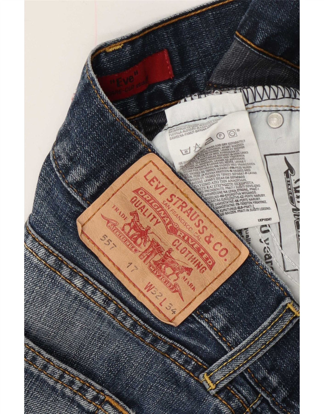 Levi's Damen 557 Denim Shorts W32 Große blaue Baumwolle