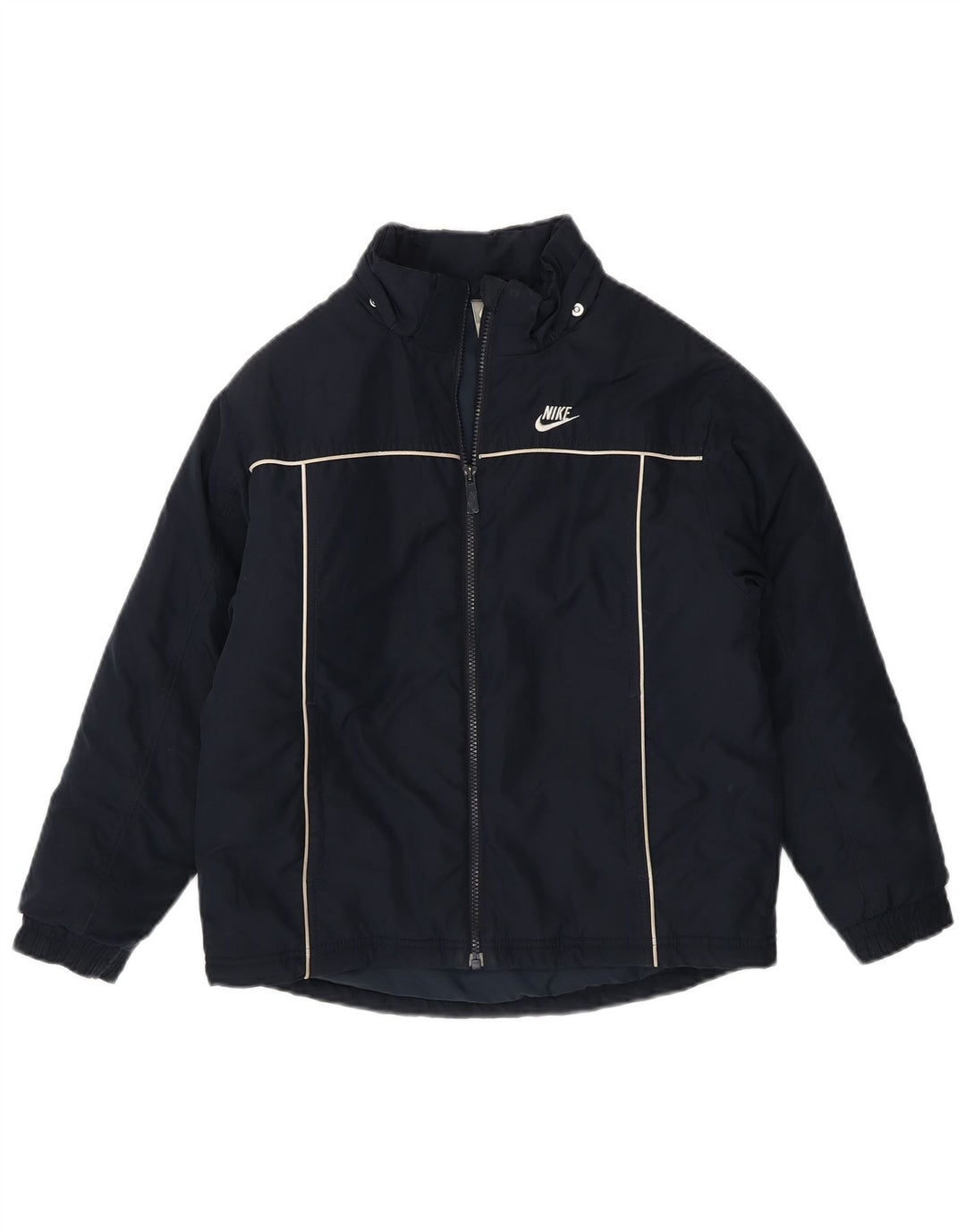 NIKE Boys Graphic Windbreaker Jacket 8-9 Years Small Navy Blue Polyester