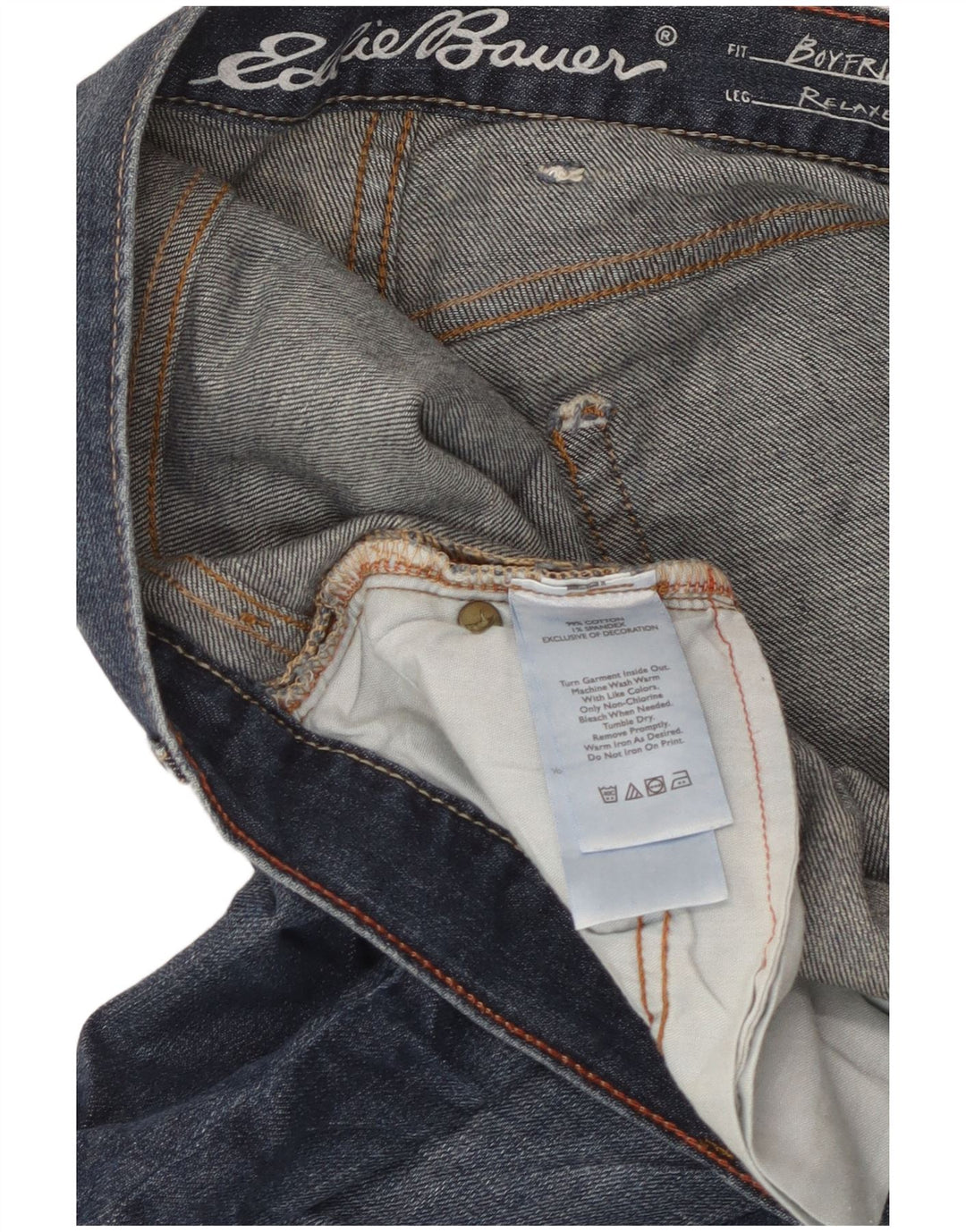 EDDIE BAUER Womens Boyfriend Distressed Straight Jeans W36 L30  Blue