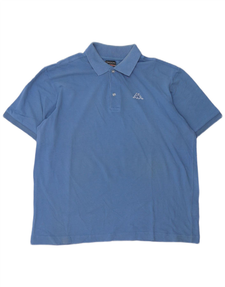 Polo Kappa Uomo Large Blu In Cotone