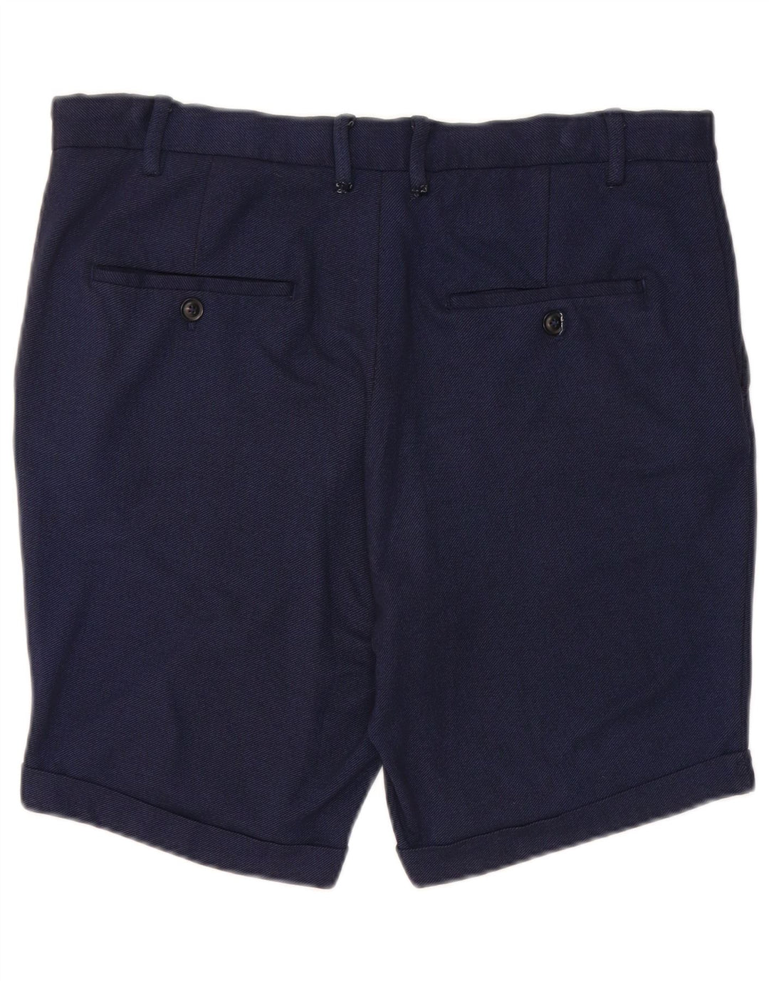 Zara Mens Chino Shorts EU 42 Large W32 Navy Blue Viscose