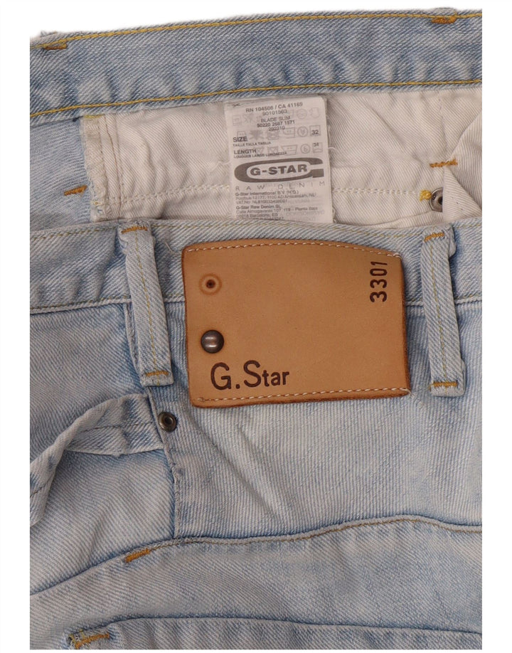 G-STAR Mens 3301 Slim Jeans W32 L34  Blue Cotton