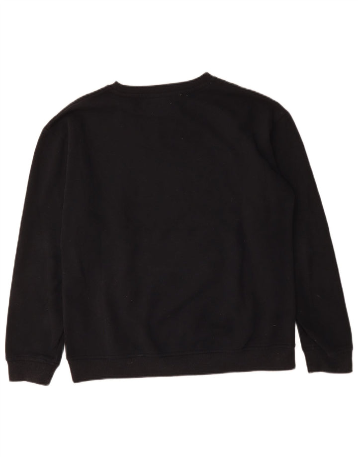Ellesse Womens Graphic Sweatshirt Jumper UK 12 Medium Black Cotton