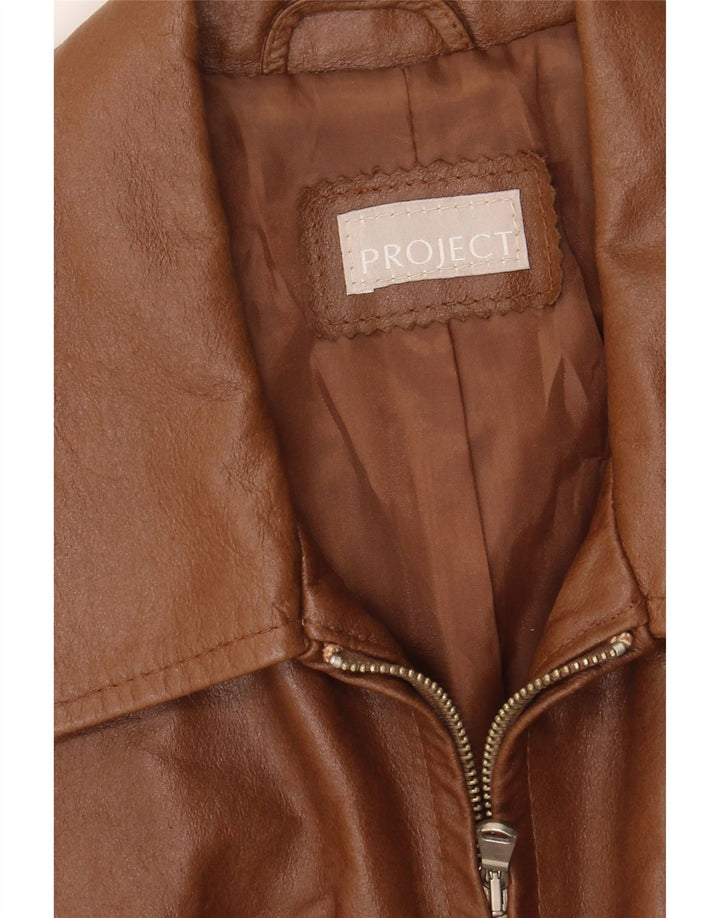 VINTAGE Womens Leather Jacket UK 12 Medium Brown Leather Vintage Vintage and Second-Hand Vintage from Messina Hembry 