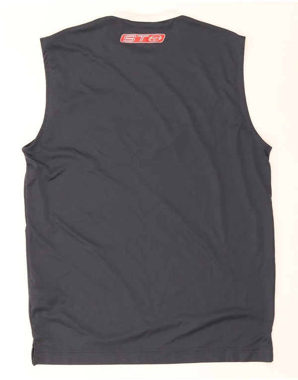 Sergio Tacchini Mens Graphic Vest Top Poliéster Cinza Médio
