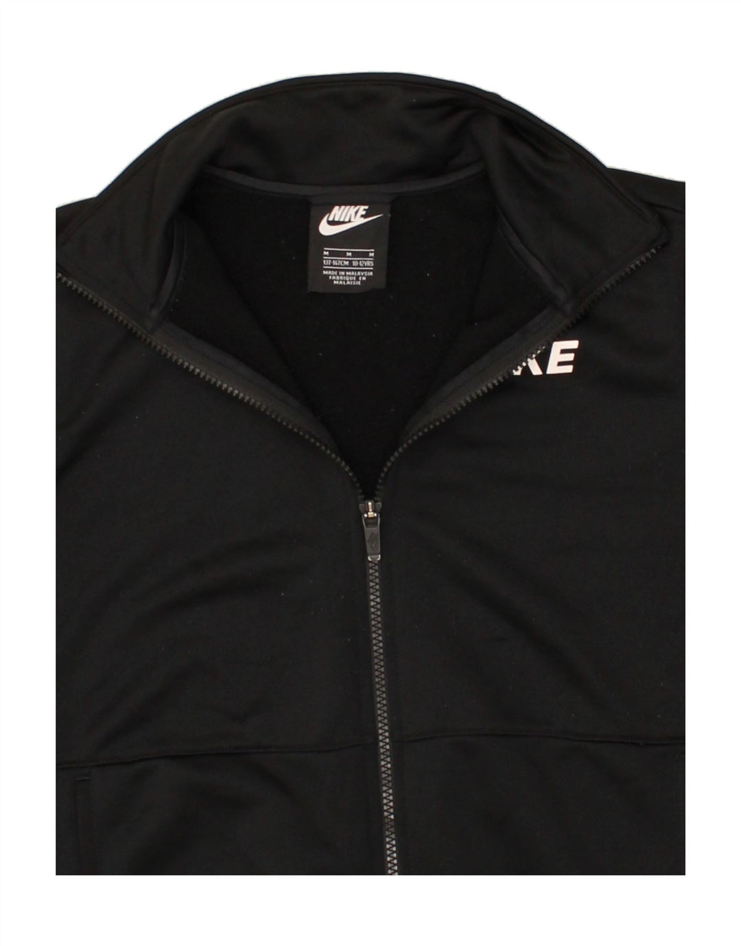 NIKE Boys Graphic Tracksuit Top Jacket 10-11 Years Medium Black Polyester Vintage Nike and Second-Hand Nike from Messina Hembry 