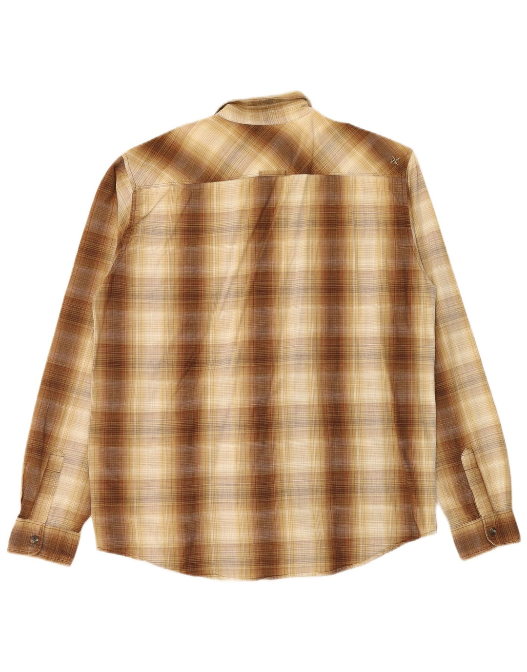 Columbia Mens Shirt XL Brown Check Cotton