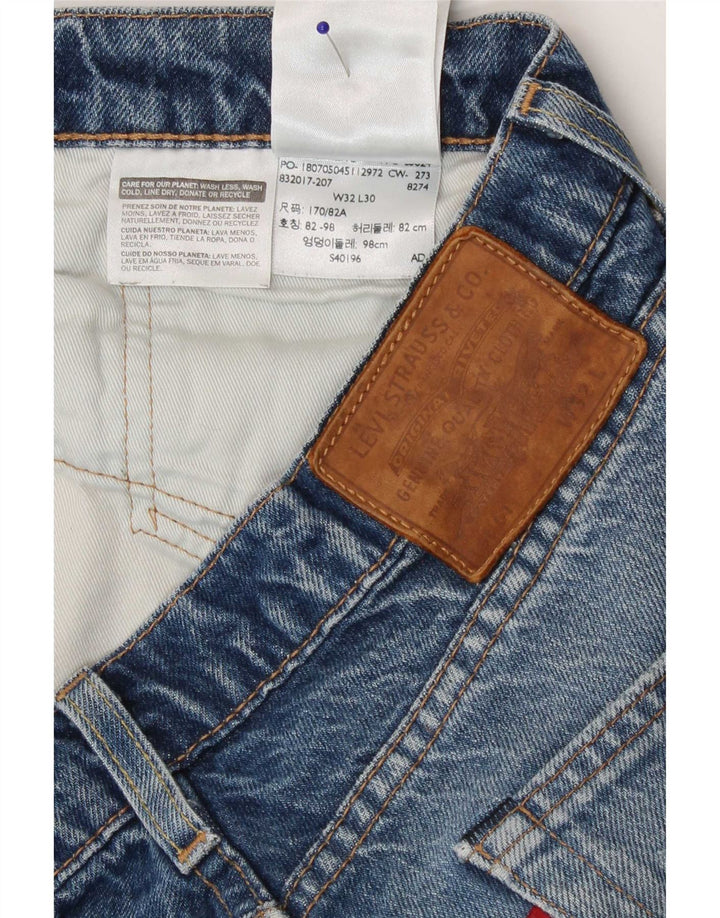 Levi's Herren Distressed Straight Jeans W32 L30 Blaue Baumwolle