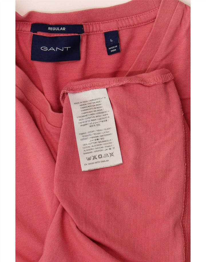 Gant Мужская футболка обычного размера из хлопка большого размера розового цвета