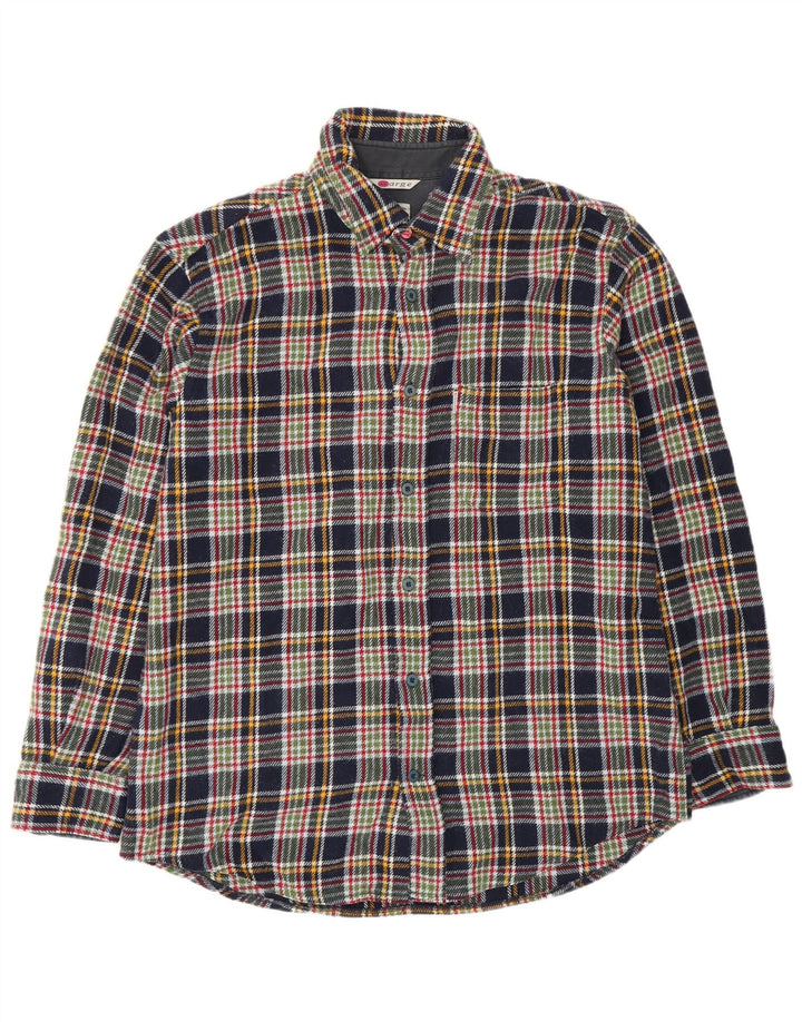 Think Pink Mens Overshirt Flannel Shirt XL Navy Blue Check Acrylic