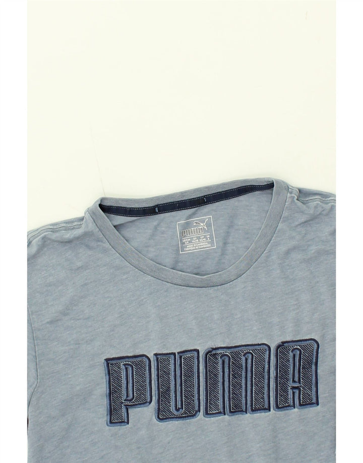 PUMA Mens Graphic T-Shirt Top Small Blue Polyester Vintage Puma and Second-Hand Puma from Messina Hembry 