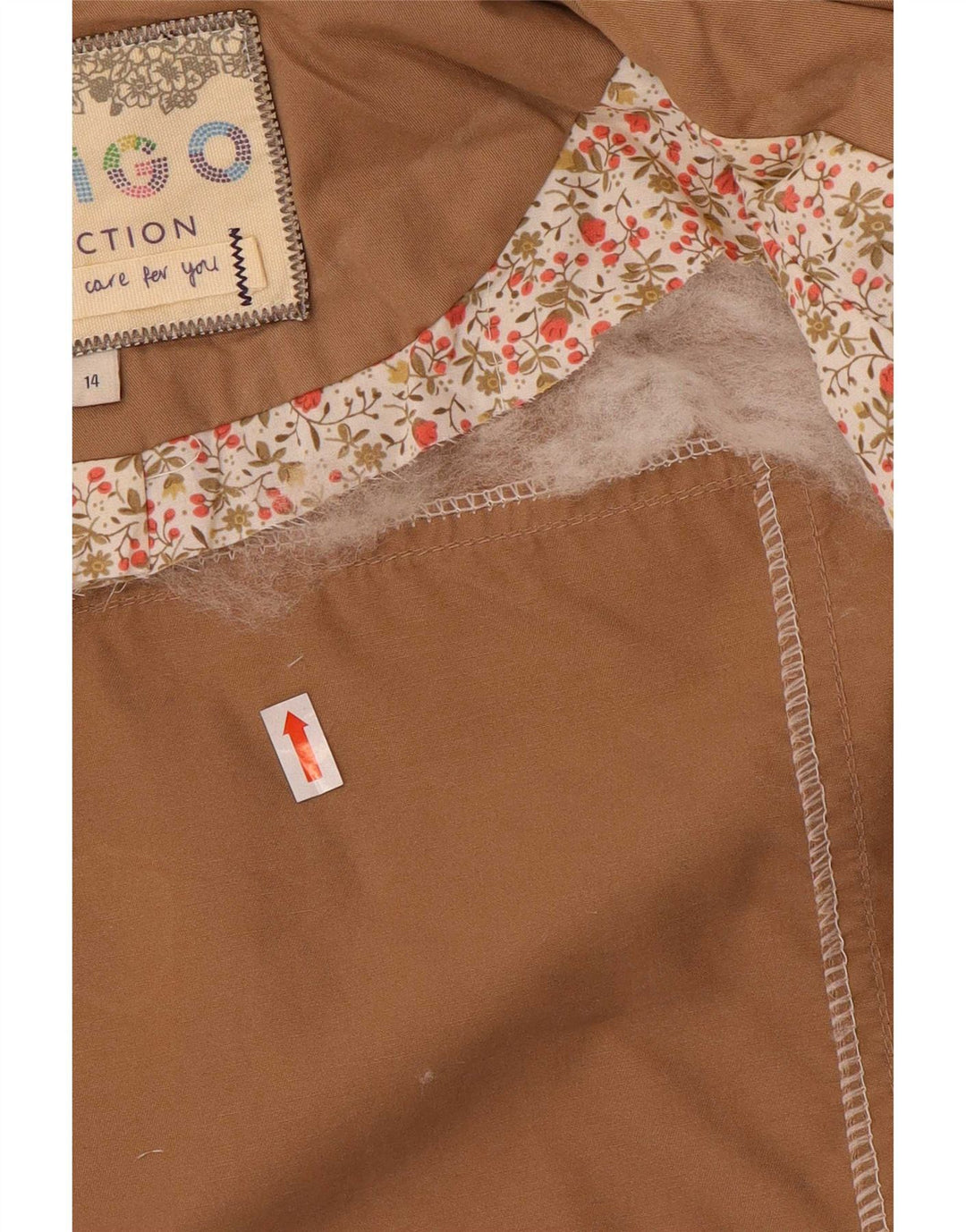 Marks & Spencer Dame Indigo Hooded Utility Jacket UK 14 Large Beige