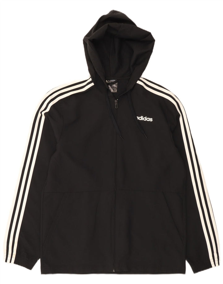 Adidas Herren-Trainingsanzug mit Kapuze, Jacke, Größe S, Schwarz, Polyester