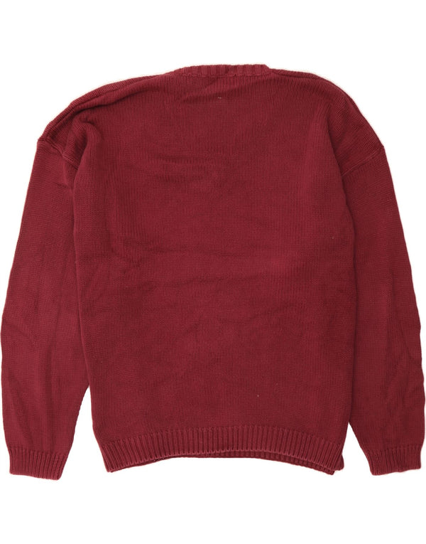 EDDIE BAUER Mens V-Neck Jumper Sweater 3XL Burgundy Cotton