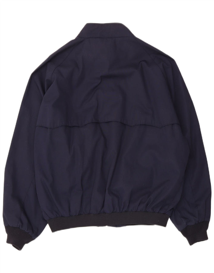 Jaqueta bomber masculina vintage UK 42 XL poliéster azul marinho