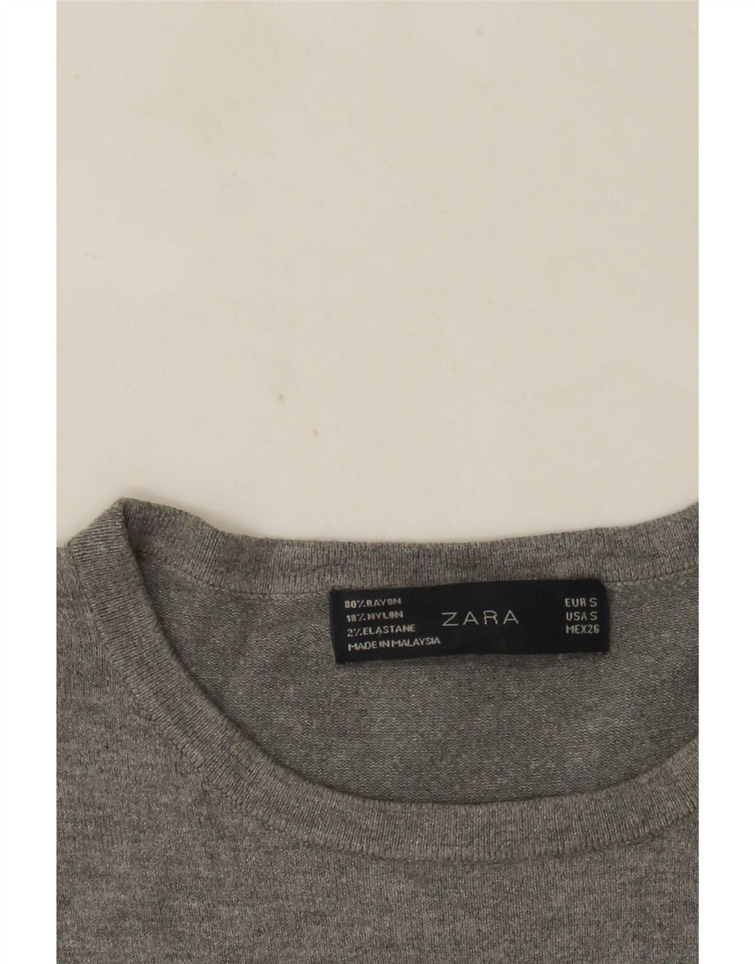 Zara Womens Vest Tank Top UK 8 Petite Rayonne Grise