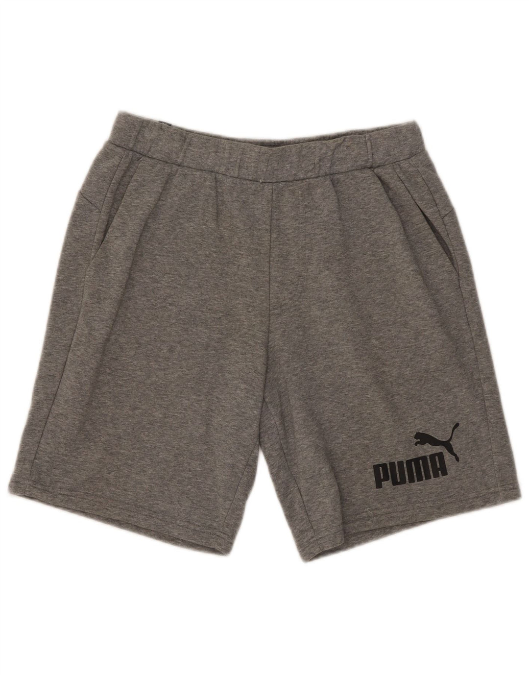 Puma Mens Graphic Sport Shorts Medium Grey Flecked Cotton