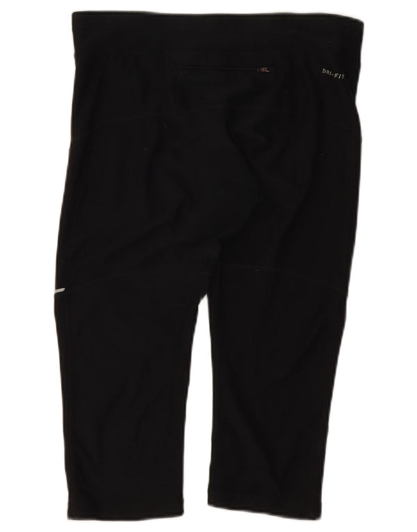 Damskie legginsy Nike Dri Fit Capri UK 10, małe, czarne, poliestrowe