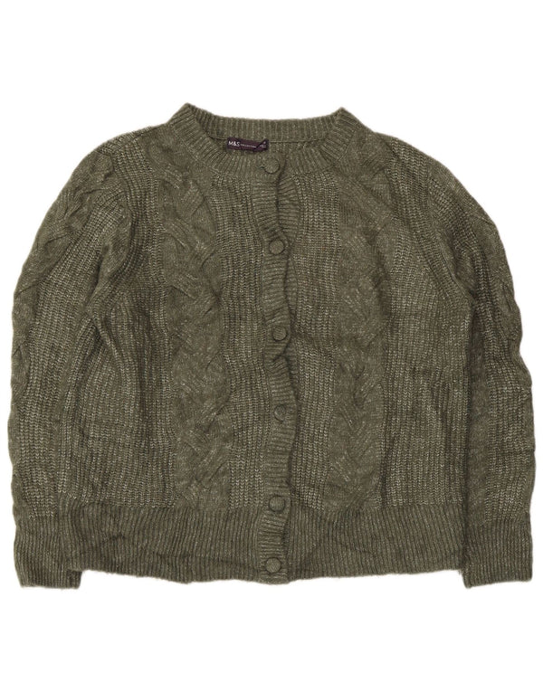Marks & Spencer Damen-Cardigan-Pullover UK 16 Large Grün Acryl