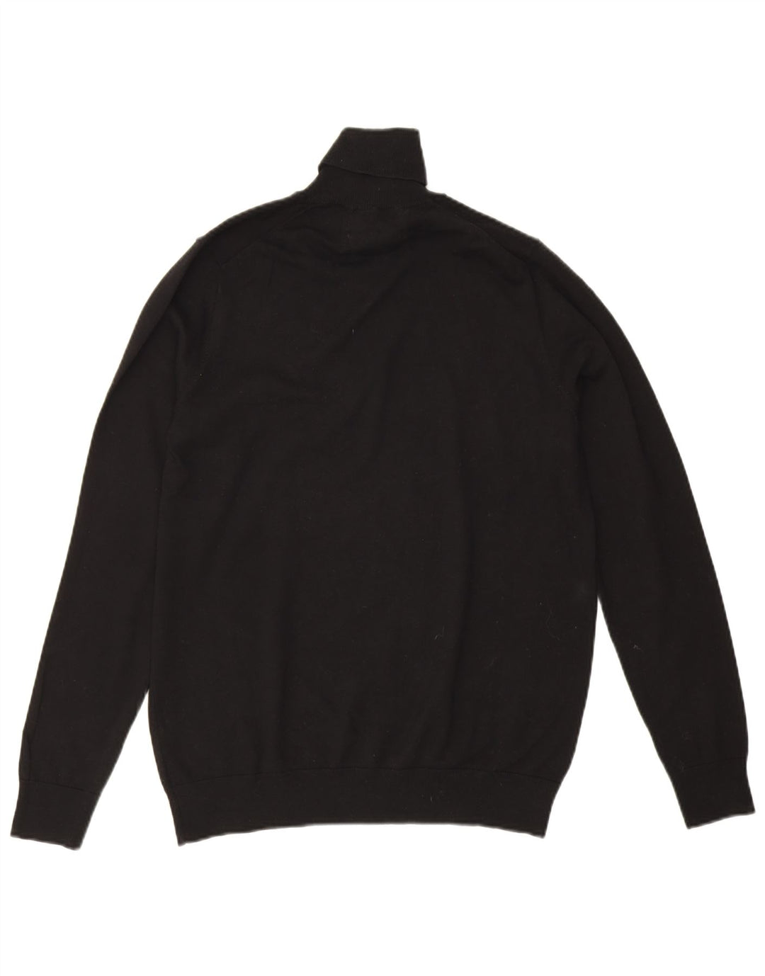 Marks & Spencer Womens Roll Neck Jumper Sweater UK 14 Medium Black Cotton