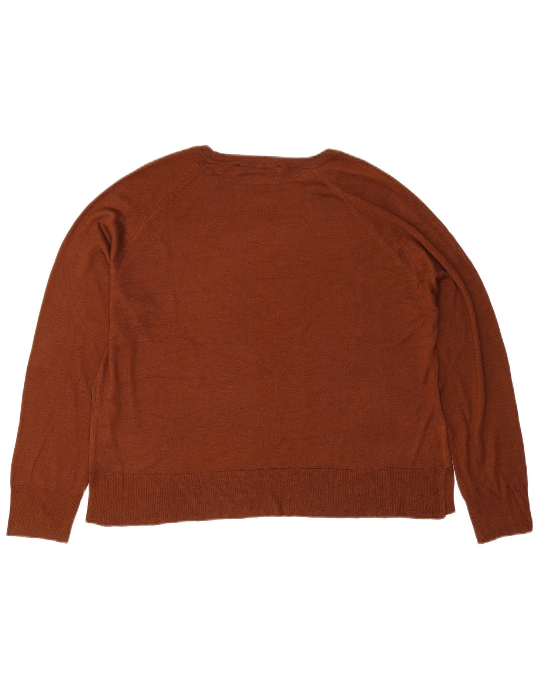 Zara Womens Oversized Boat Neck Jumper Sweater UK 14 Medium Brown Viscose