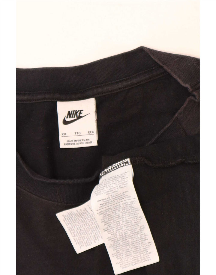 Nike Mens T-Shirt Top 2XL Black Cotton