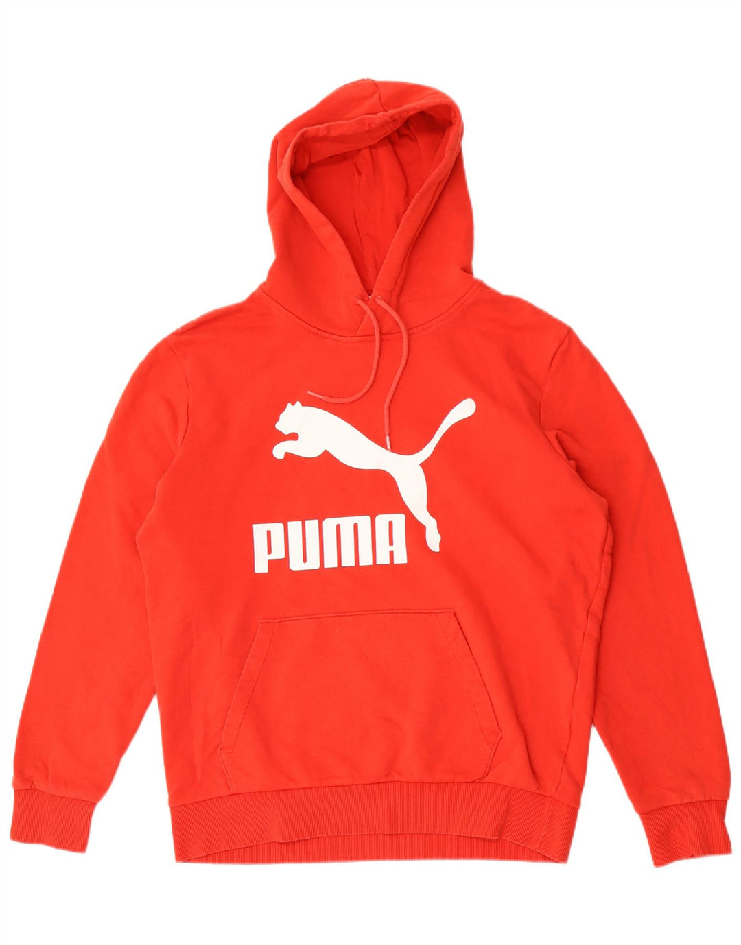 Puma Mens Graphic Hoodie Jumper Medium Red Cotton