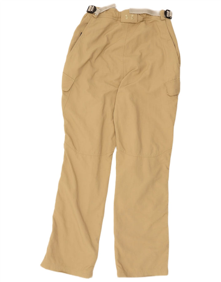 Under Armour Womens Straight Cargo Trousers W24 L30 Beige Nylon