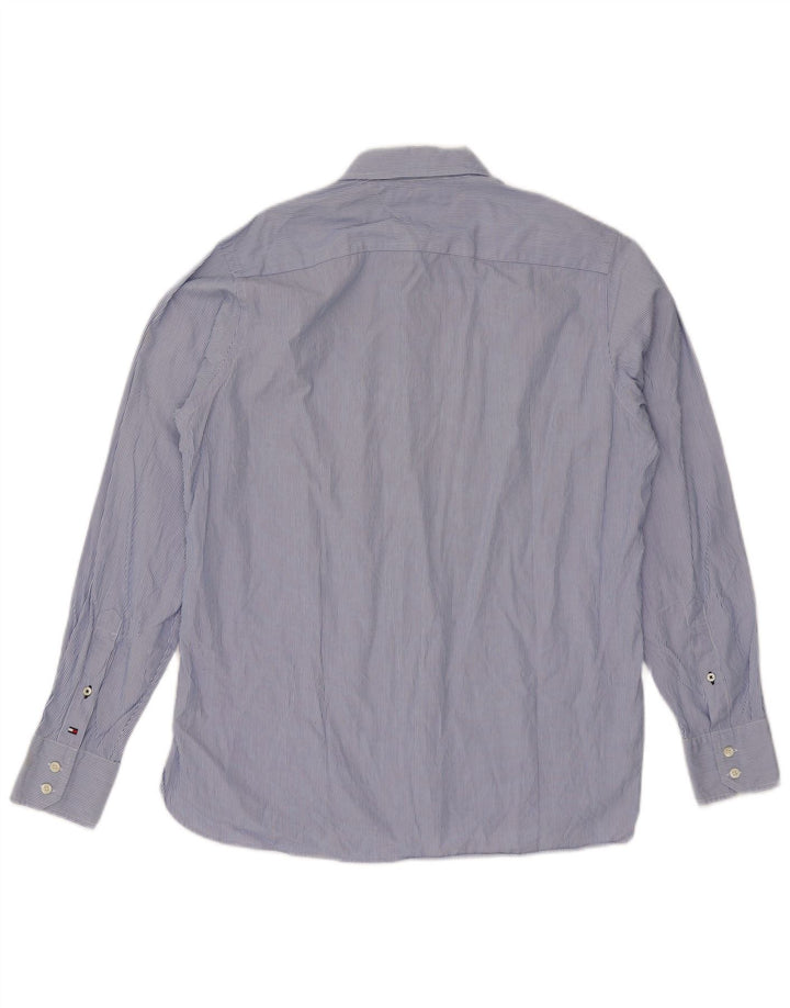 Tommy Hilfiger Mens Shirt Medium Blue Pinstripe Cotton
