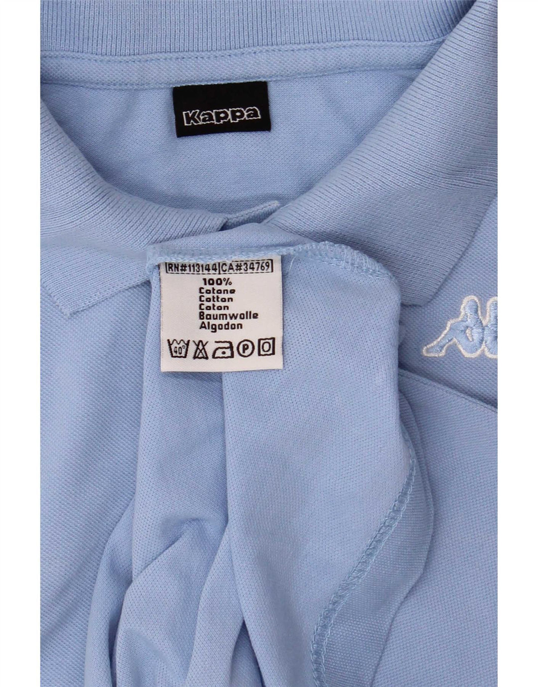Kappa Herren-Poloshirt, kleine blaue Baumwolle