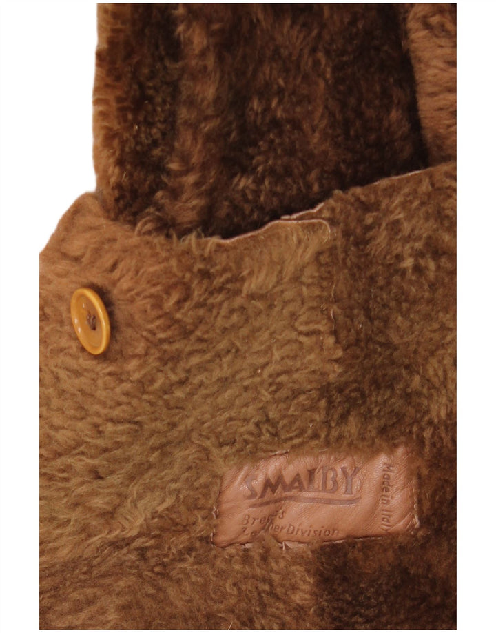 SMALBY Womens Oversized Shearling Coat UK 18 XL Brown