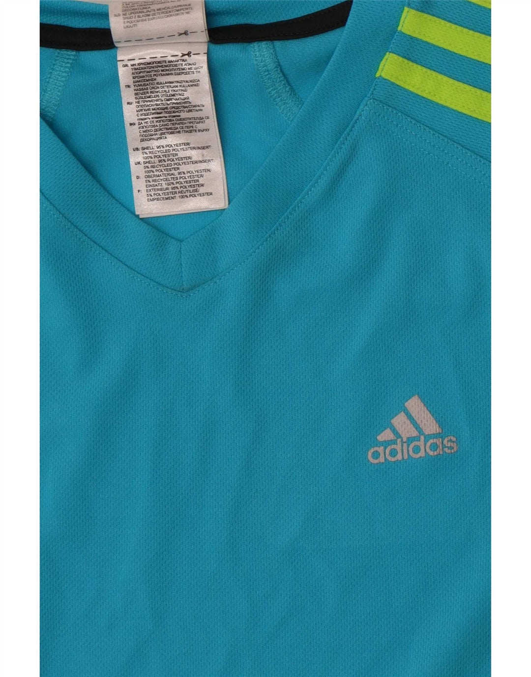 Adidas Dame T-Shirt Top UK 10 Small Blue Polyester