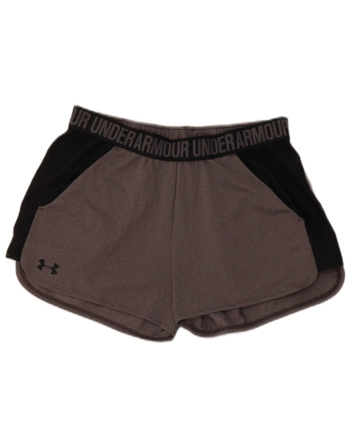 Under Armour Womens Graphic Sport Shorts UK 14 Medium Grey Colourblock