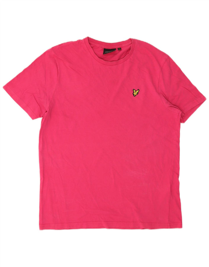 Lyle & Scott Mens T-Shirt Top Large Pink Cotton