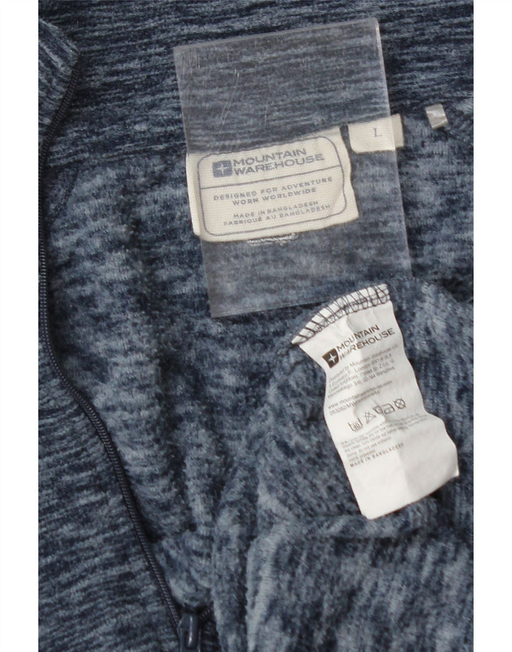 MOUNTAIN WAREHOUSE Mens Zip Neck Fleece Jumper Large Navy Blue Flecked Vintage Mountain Warehouse and Second-Hand Mountain Warehouse from Messina Hembry 