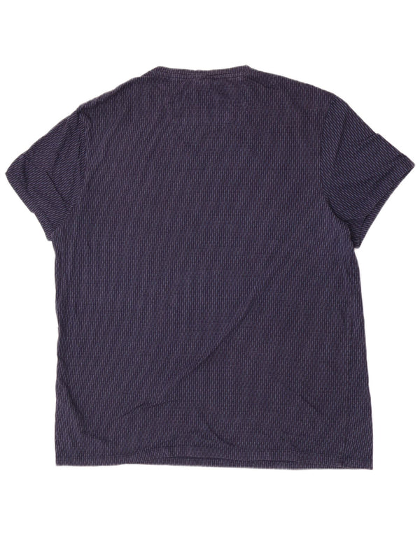 Calvin Klein Mens T-Shirt Top XL Navy Blue Striped Cotton