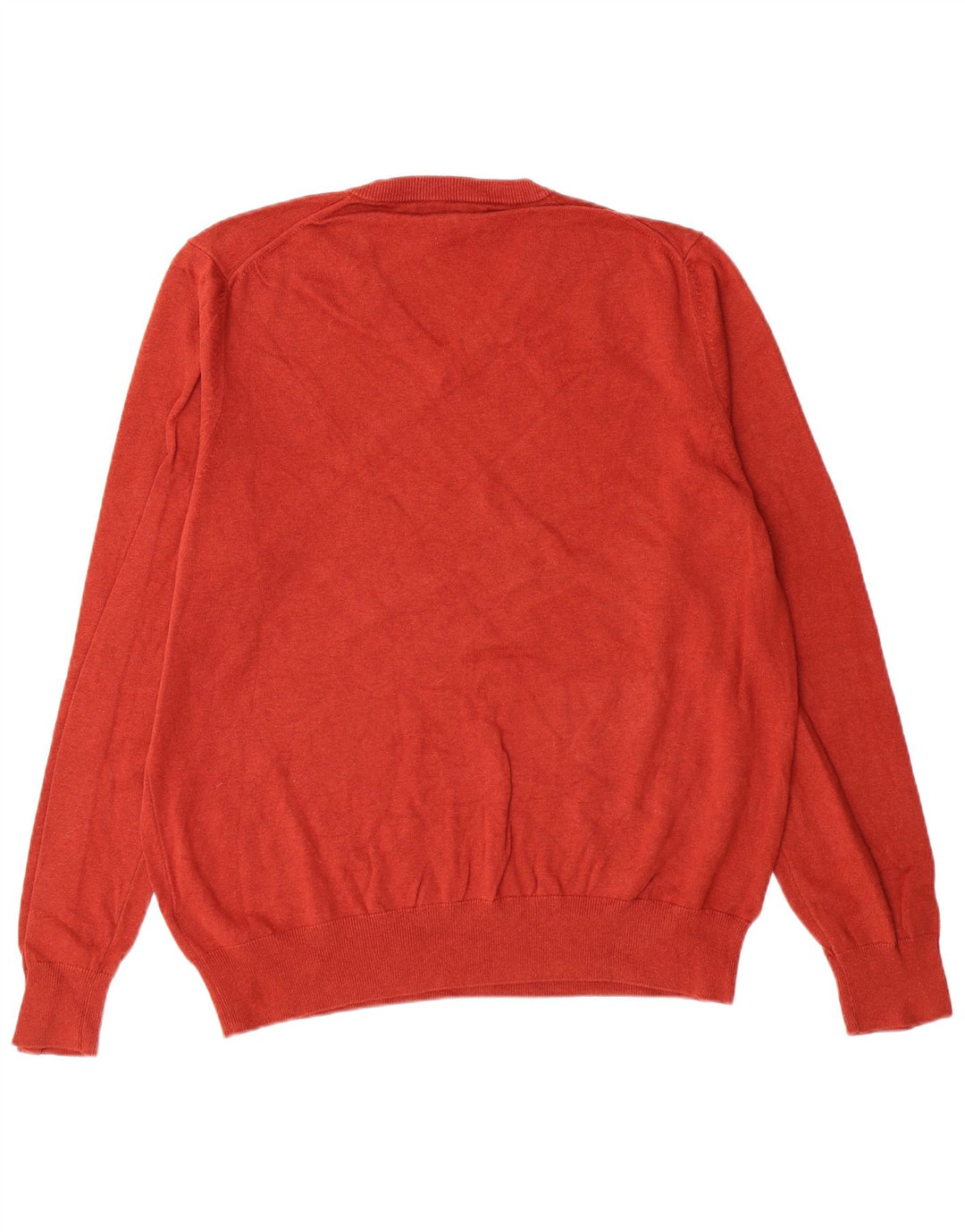 MARKS & SPENCER Mens V-Neck Jumper Sweater XL Red Cotton Classic