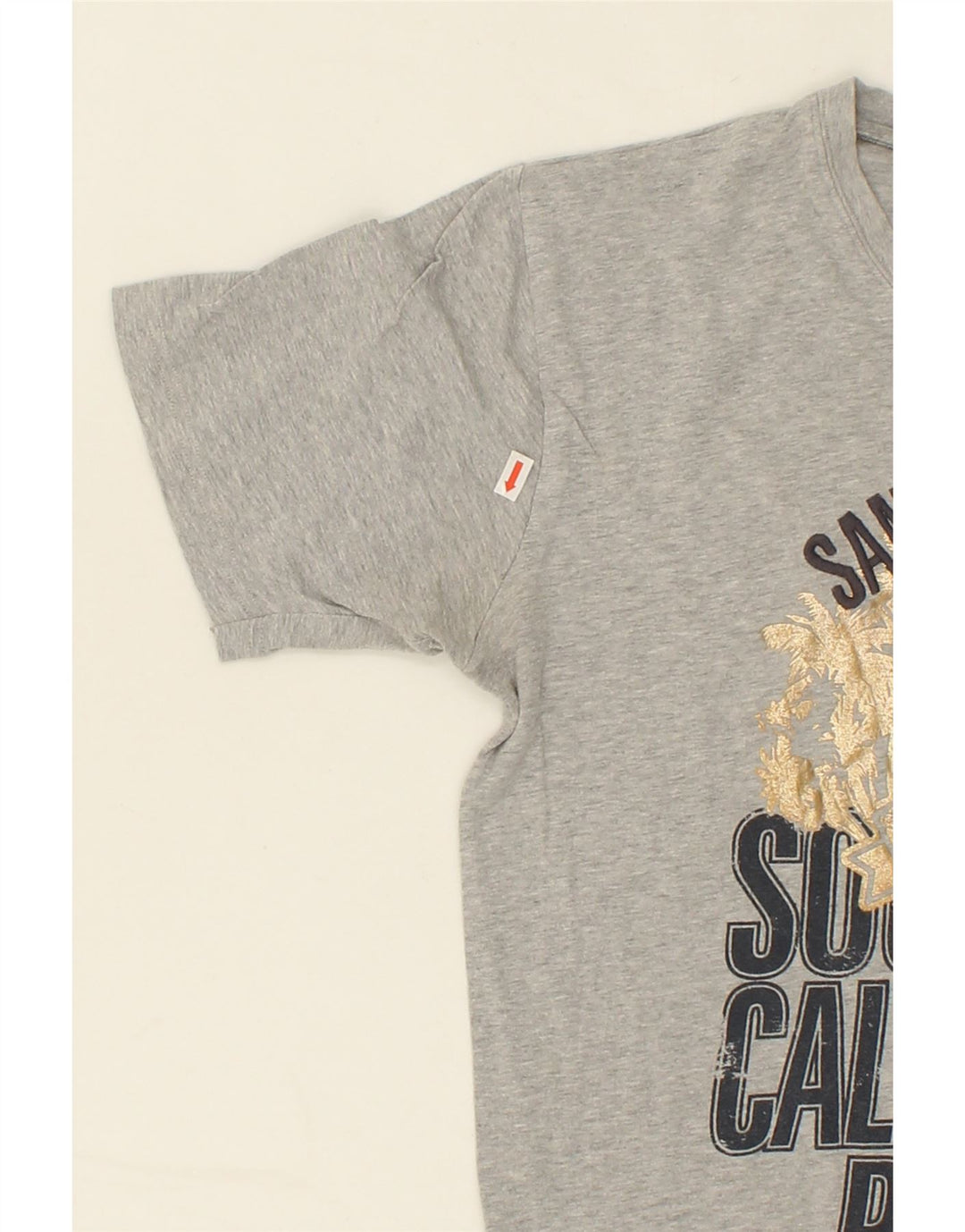 BENETTON Womens Graphic T-Shirt Top UK 12 Medium Grey Flecked Vintage Benetton and Second-Hand Benetton from Messina Hembry 