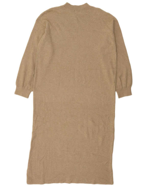 Abito maglione a maniche lunghe da donna Marks & Spencer UK 16 Large Beige Viscosa