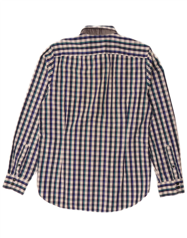 Ted Baker herreskjorte str. 3 Medium Blue Gingham Cotton