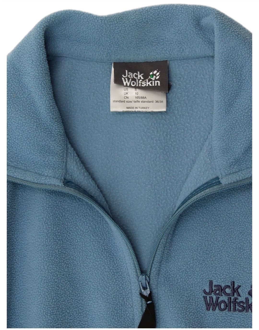 JACK WOLFSKIN Womens Zip Neck Fleece Jumper UK 10 Small  Blue Polyester