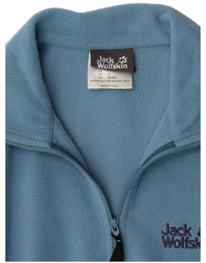 JACK WOLFSKIN Womens Zip Neck Fleece Jumper UK 10 Small  Blue Polyester