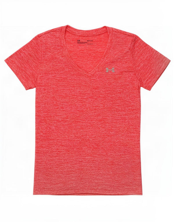 Under Armour Mens Heat Gear T-Shirt Top Small Red Flecked