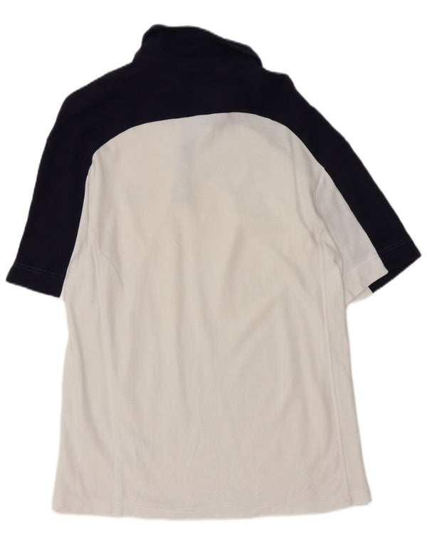 Fila Mens Polo Shirt Small White Colourblock Cotton