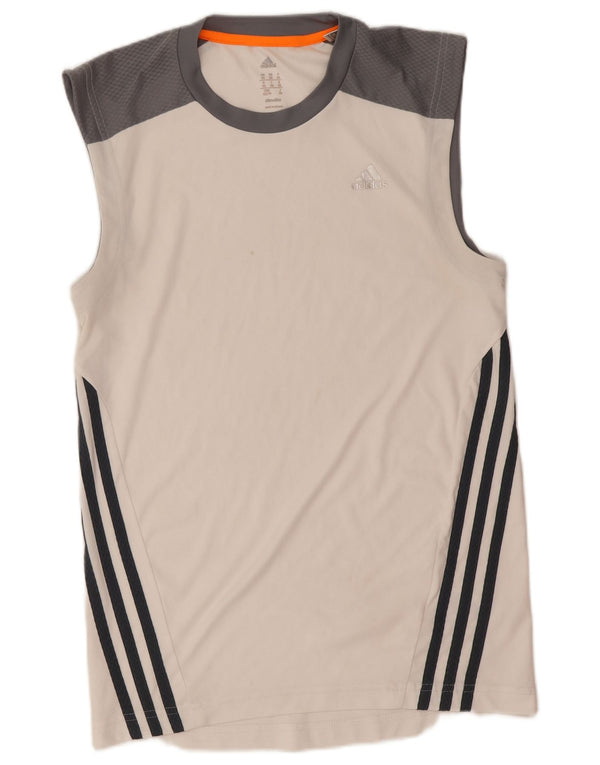 Canotta Adidas da uomo XS Sport in poliestere color block bianco