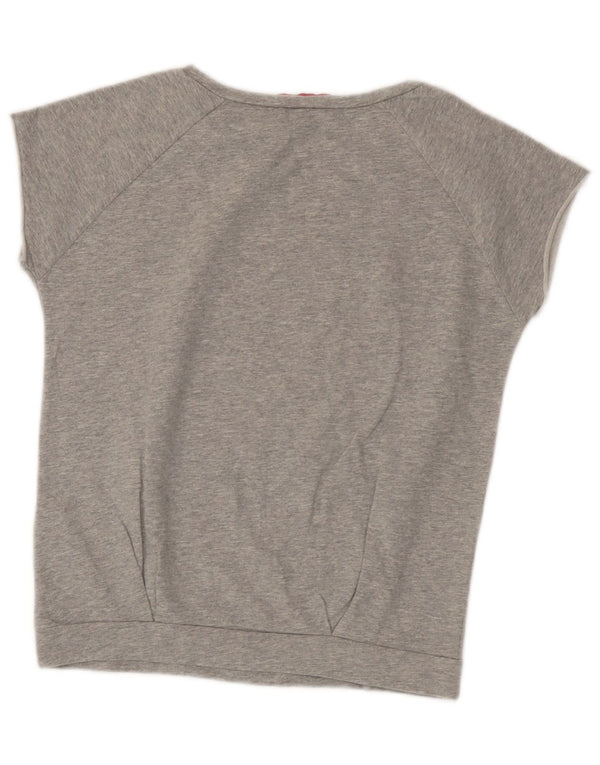 Liu Jo Girls Graphic Short Sleeve Sweatshirt Jumper 11-12 Years Grey Cotton