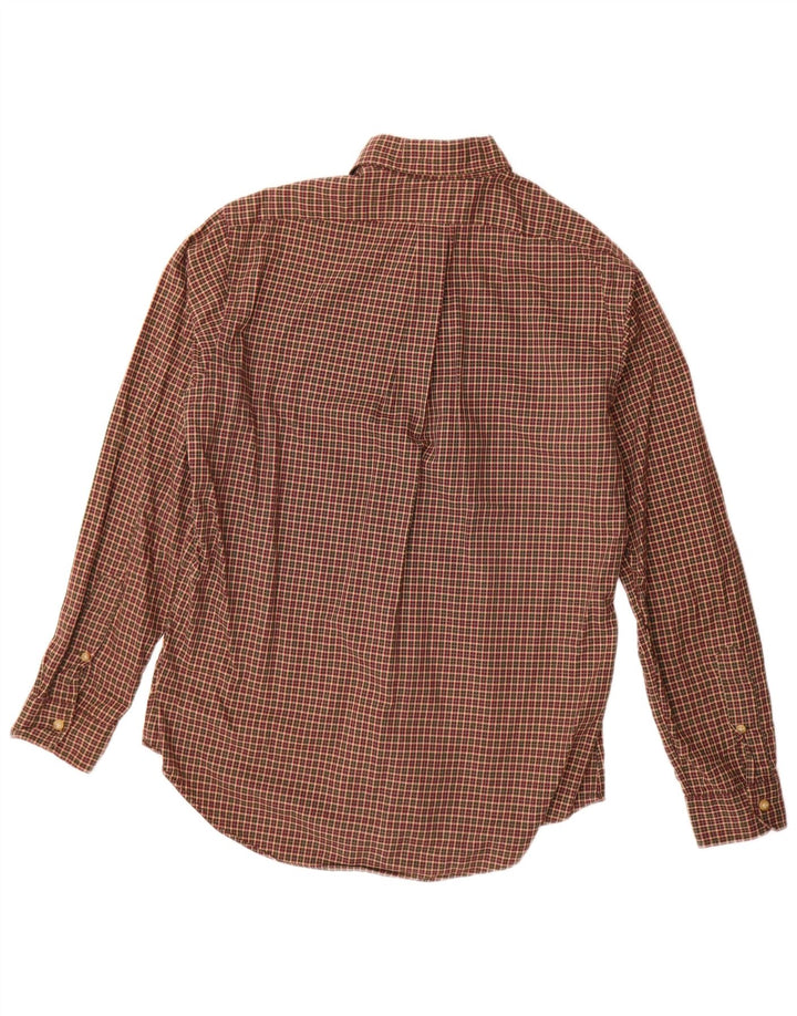 Polo Ralph Lauren Mens Flannel Shirt Medium Brown Check Cotton