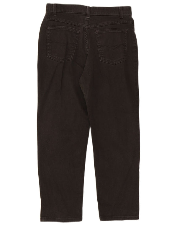 Marks & Spencer Vaqueros Rectos Cortos para Mujer UK 12 Medium W28 L25 Negro