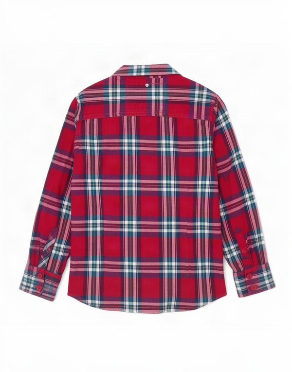 Camicia da donna in flanella con maniche a 3/4 Superdry UK 10 piccolo cotone scozzese rosa
