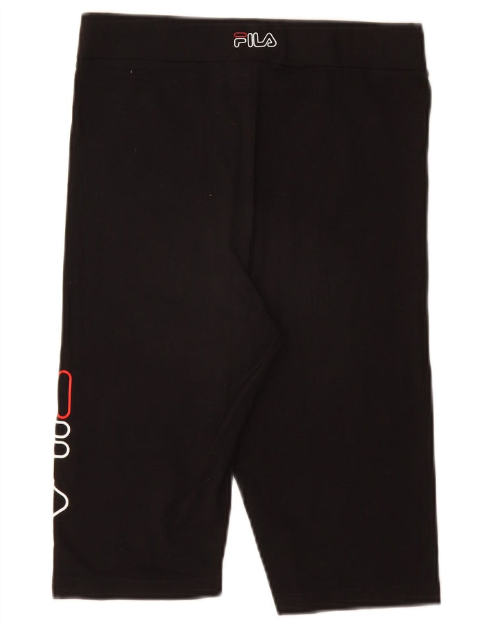FILA Womens Graphic Sport Shorts UK 8 Small Black